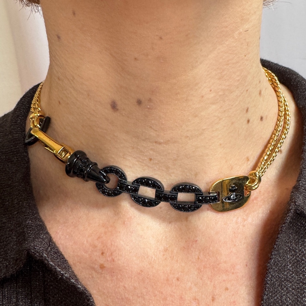 Vivienne Westwood Multi Detailed Chain / Link / Orb Crystal Choker Necklace